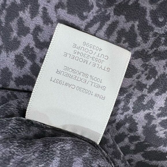 Joie XS Women's Fonda Gray Ombre Silk Leopard Print Dolman Sleeve Blouse Size XS - Picture 6 of 11